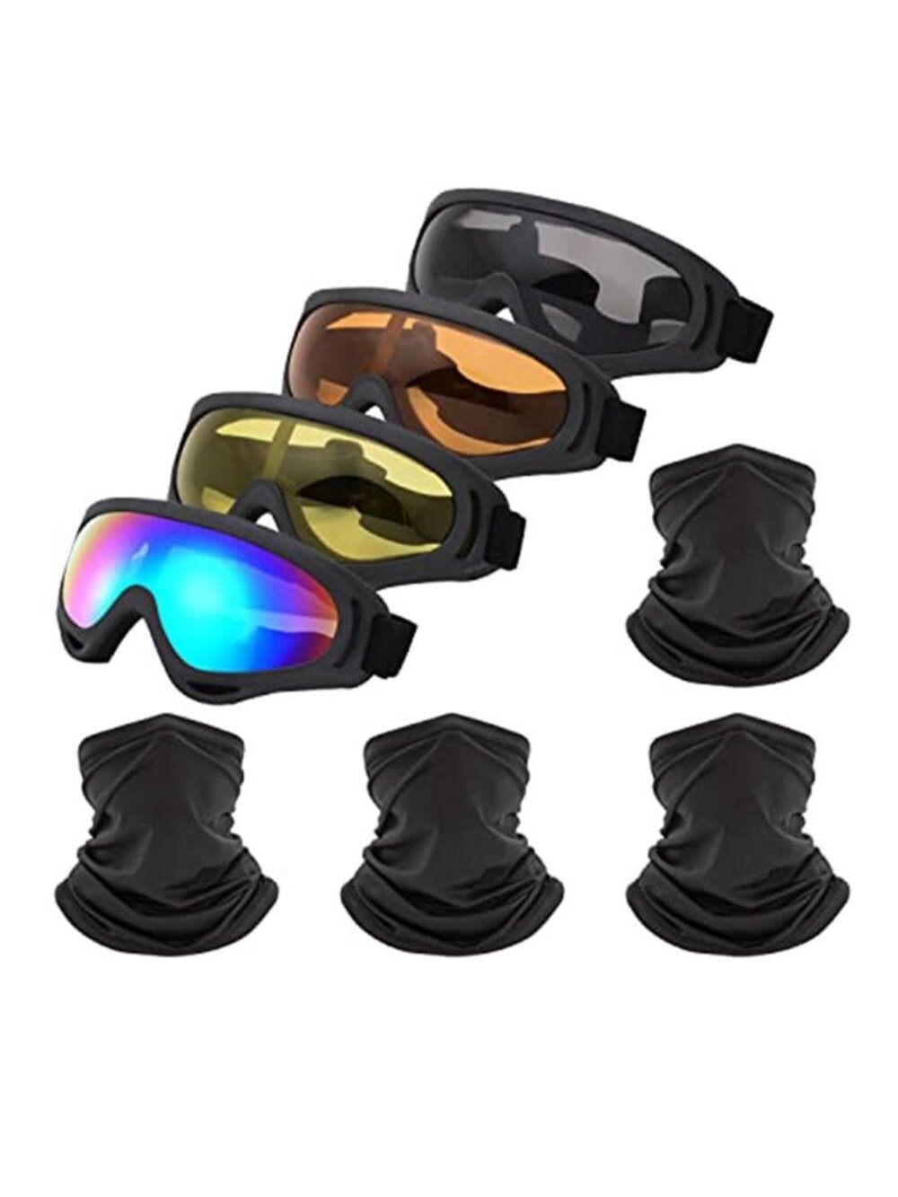 Motorcycle Goggles Dirt Bike ATV Riding Goggles Face Mask Bandana Set
